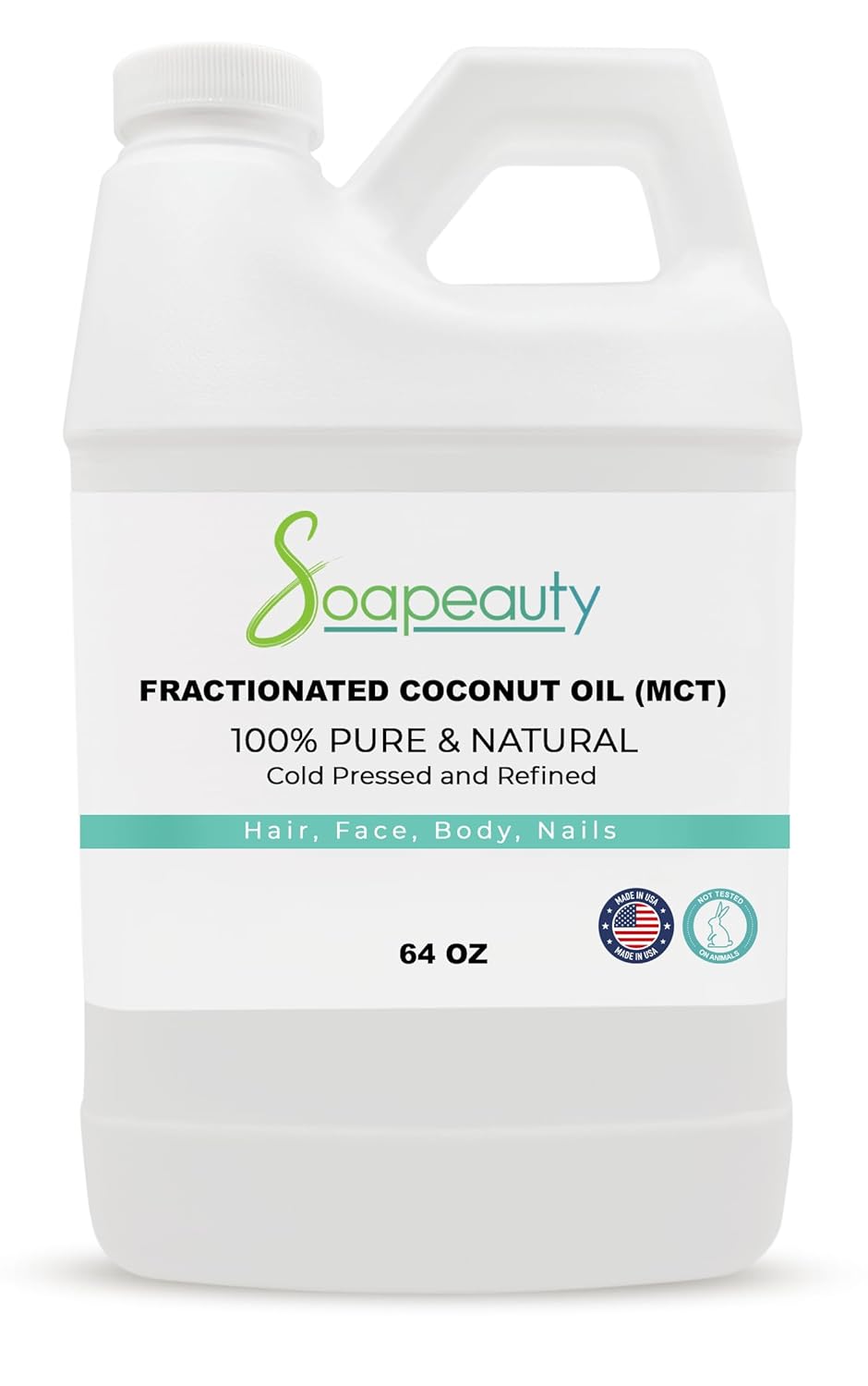 Soapeauty FRACTIONATED Coconut Oil Cold Pressed Refined | 100% Natural Available in Bulk | Carrier