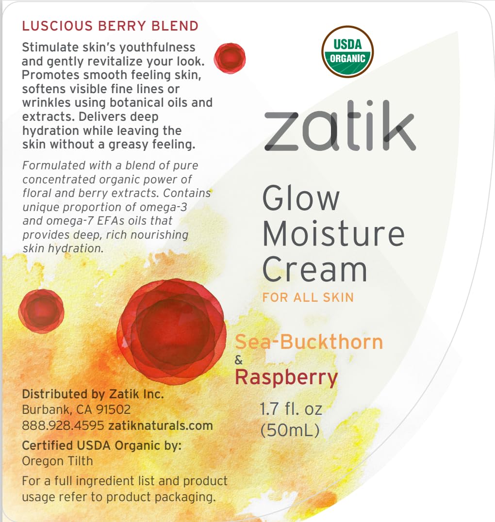 Zatik Naturals - Glow Moisture Cream, Sea-Buckthorn & Raspberry Luscious Berry Blend, USDA