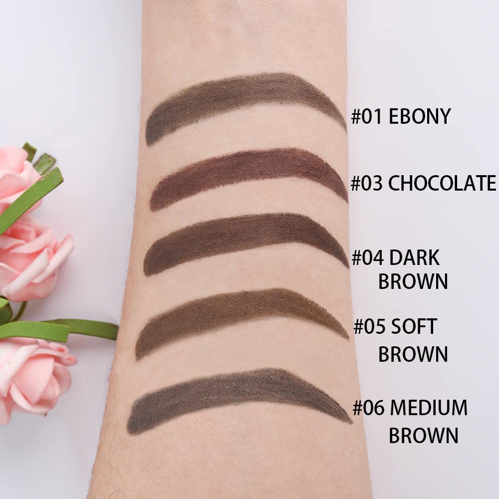 evpct Soft Brown Eyebrow Powder Pomade Gel Shaper Makeup Kit with Dual-ended Brush, Eyebrow Stencil