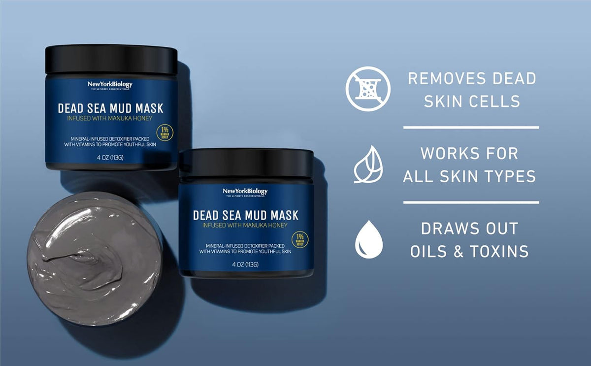 New York Biology Dead Sea Mud Mask for Face and Body | with Manuka Honey | Spa Quality Pore Refiner