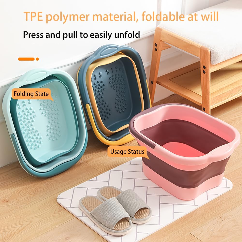 Collapsible Pedicure Foot Spa Bath Massager for Dry Cracked Feet, Feet Soaking Tub with Massage