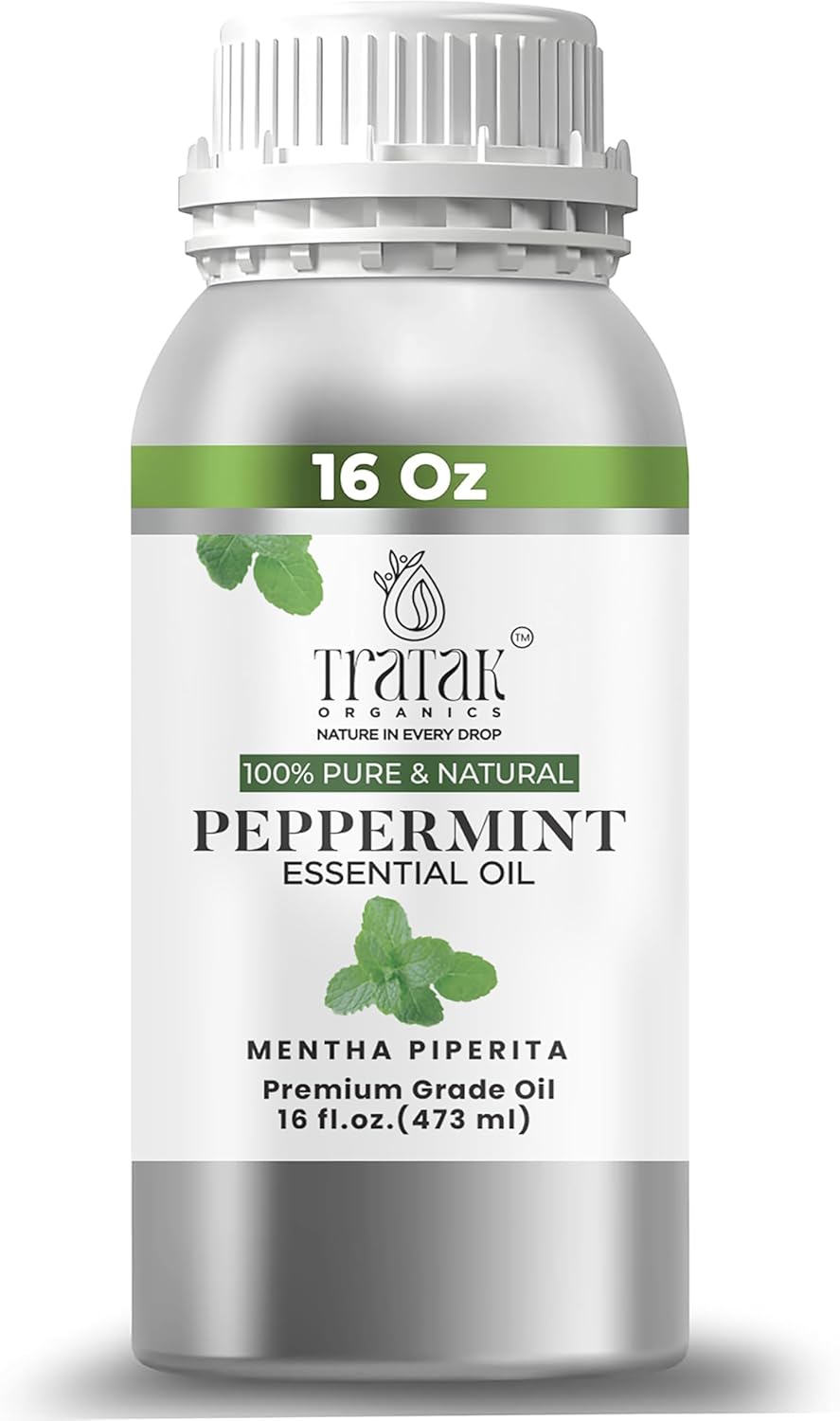 Peppermint Piperita Essential Oil - Huge 16 Oz - 100% Pure and Natural Oil - Undiluted Essential