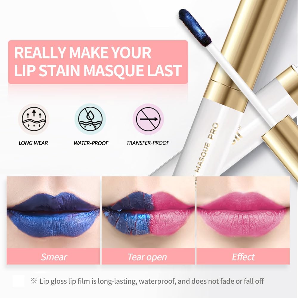 Lip Stain Peel Off – Long Lasting Waterproof Lip Tint, Smudge Proof Transfer Resistant Lip Stains