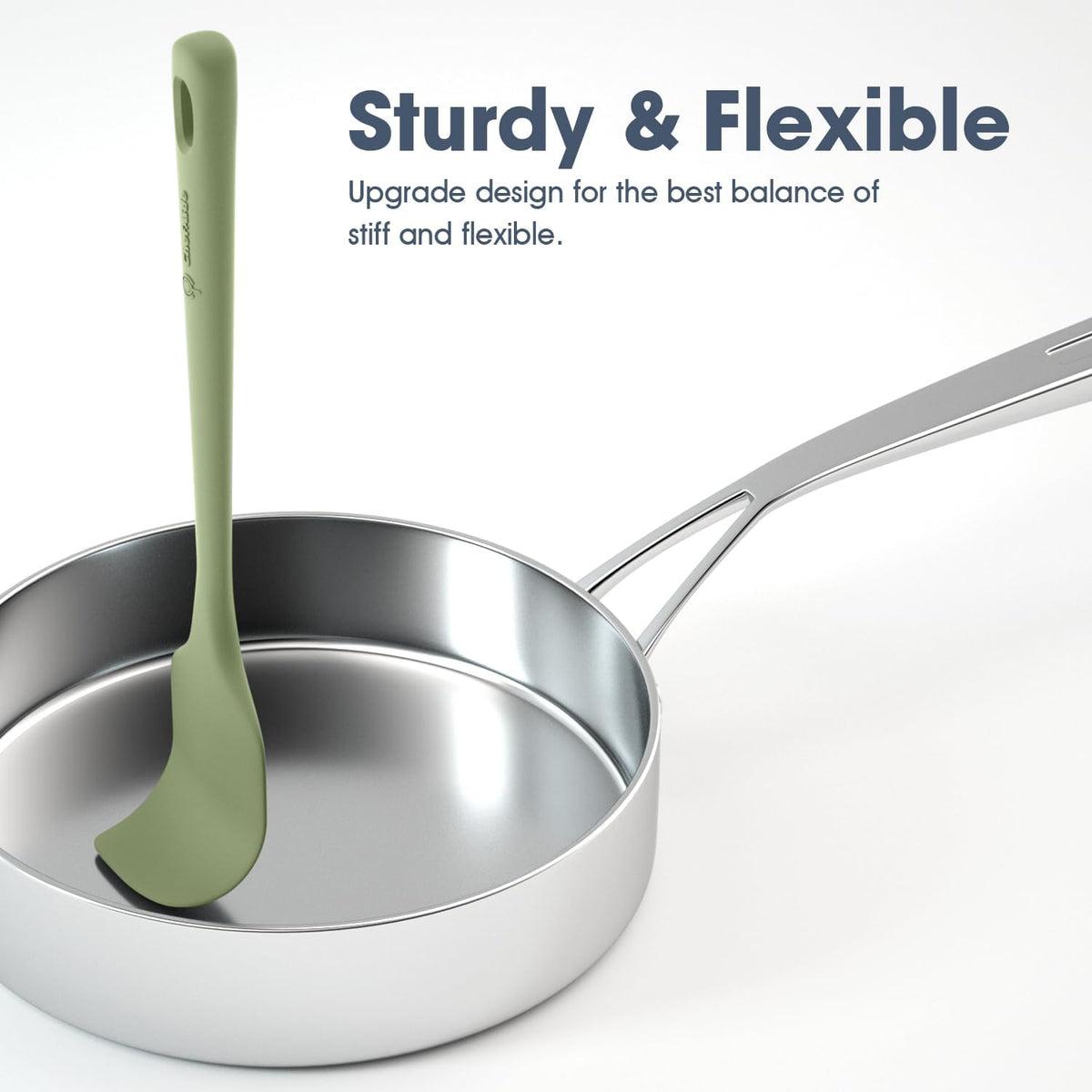 5 Pieces Silicone Spatula Set, Food Grade Rubber Spatula, Upgrade Strong Handle with Ergonomic