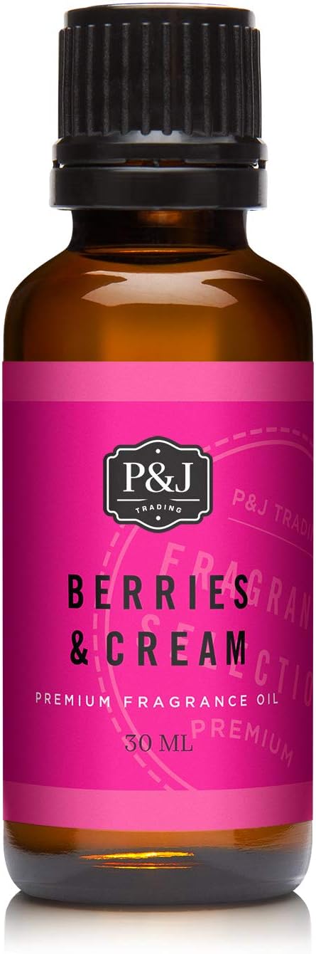 P&J Trading Fragrance Oil | Berries & Cream Oil 30ml - Candle Scents for Candle Making, Freshie