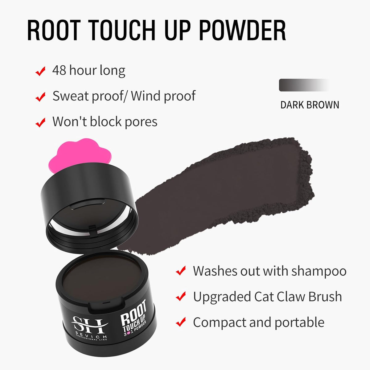 Sevich Hairline Powder 2.0, Instantly Conceals Hair Loss, Root Touch up Powder, Hair Shadow Toppers