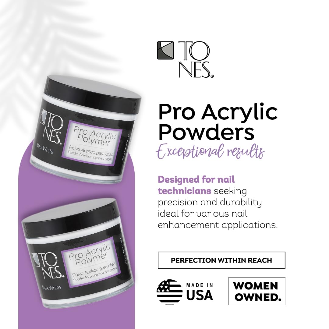 Tones Ultra Acrylic Powder | Perfect Pink | 8.5 Oz | Durable Retention | Silky Consistency |