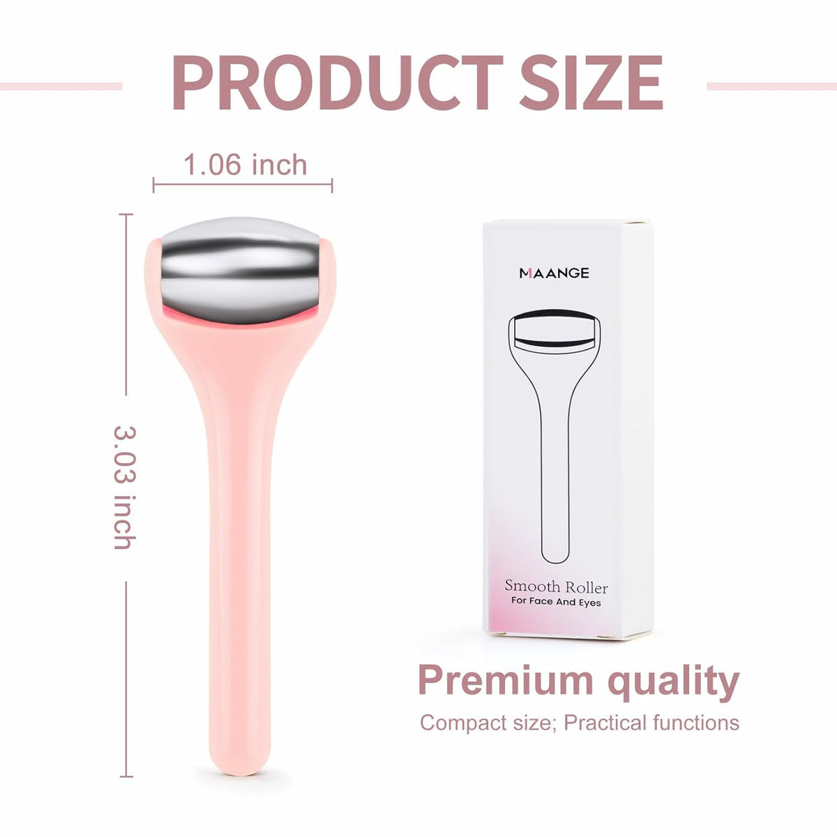 MAANGE Mini Eye & Face Rollers for Eye Massager, Stainless Steel Eye Ice Roller for Relief