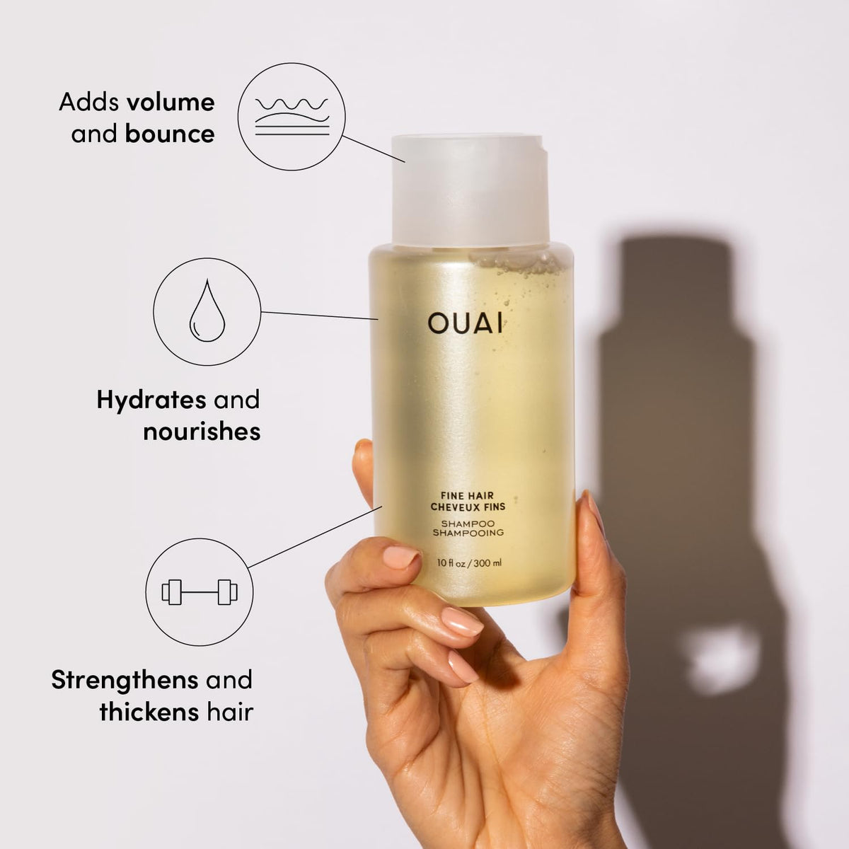 OUAI Fine Hair Shampoo & Conditioner Set, Travel Size - Volumizing Shampoo & Conditioner - With