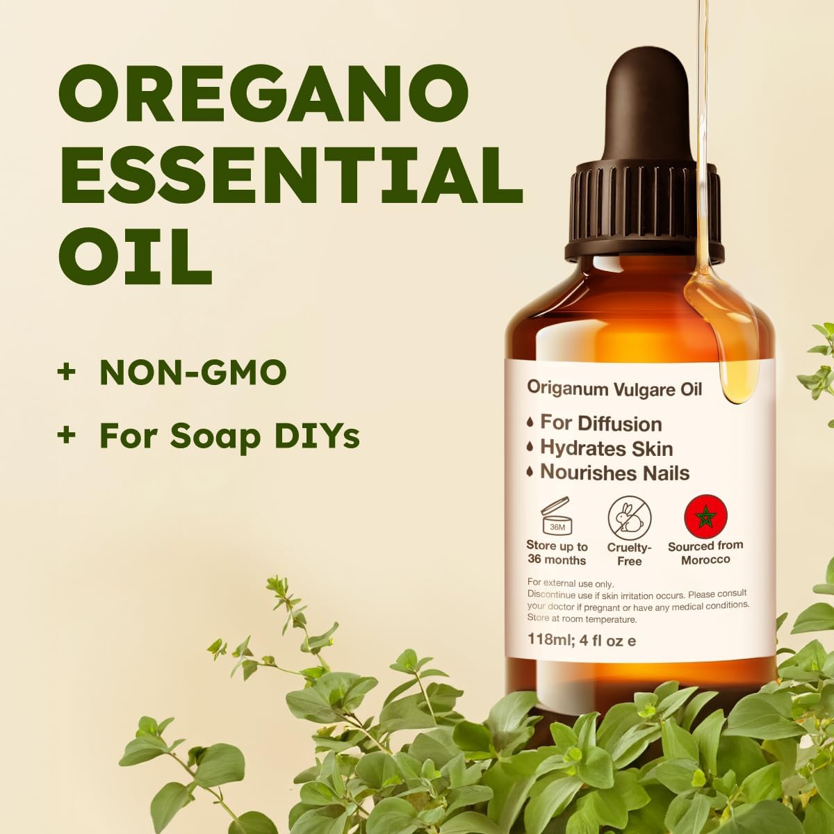 Kukka Oregano Essential Oil for Skin - 4 Fl Oz - Earthy and Herbaceous Scent, Presenst for Women