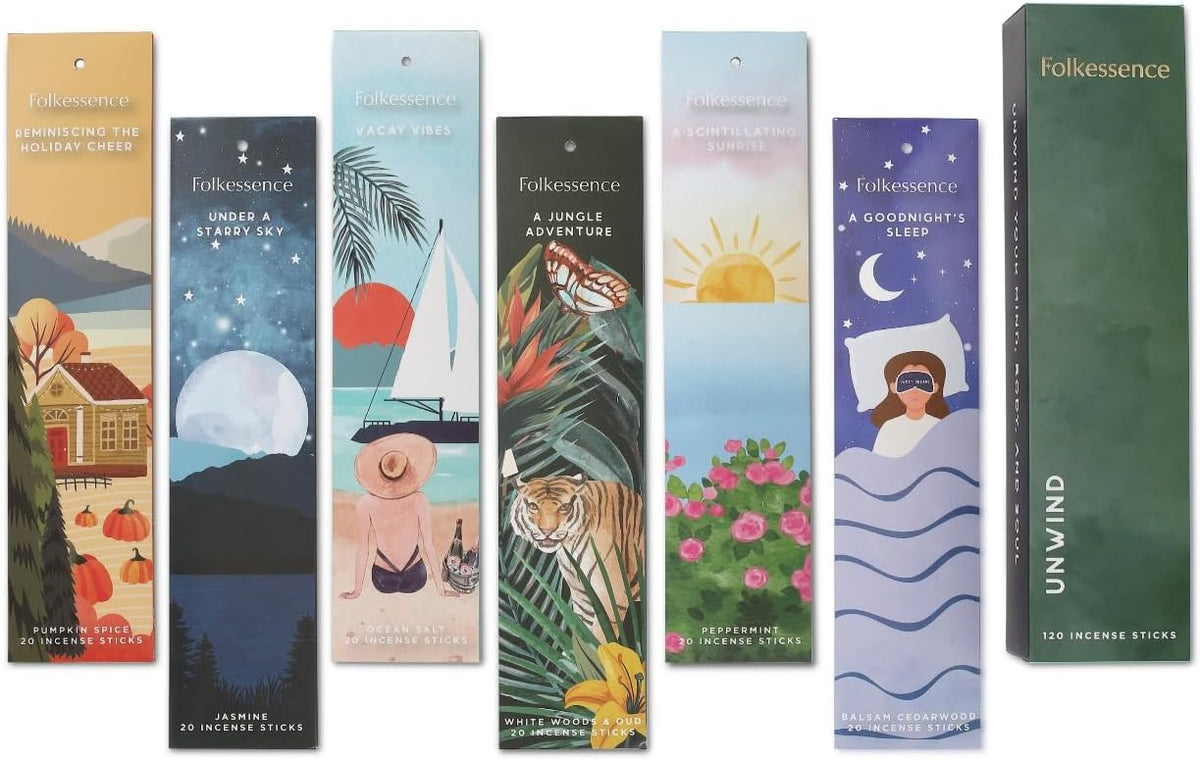 Folkulture Incense Sticks | Set of 6 (120 Fall Insence-Sticks) with 45 Mins Burn Time | Non Toxic