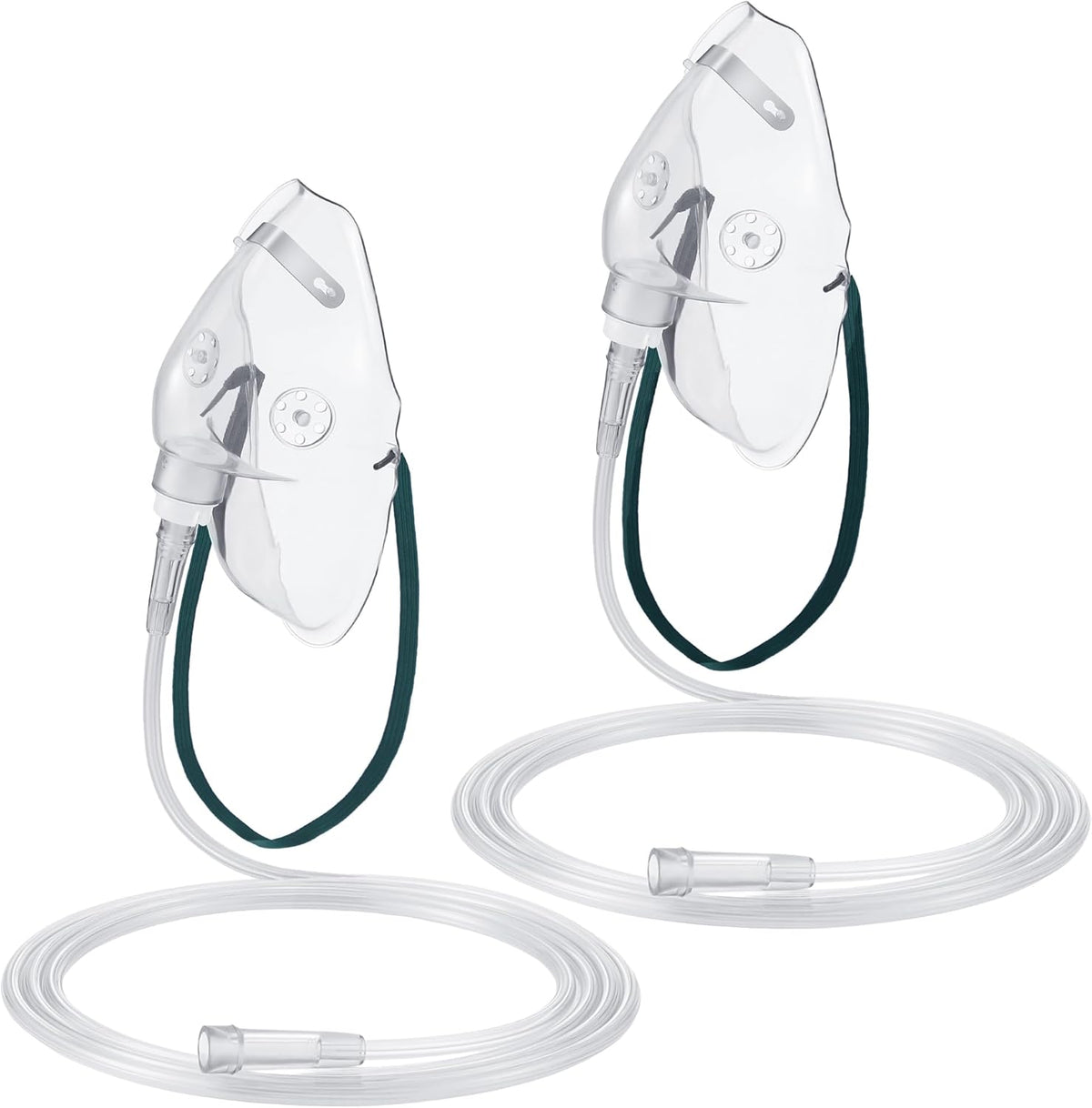 Geiserailie 2 PCS XL Oxygen Mask with 6.6 Ft Tubing and Adjustable Elastic Strap, Adult Oxygen Mask