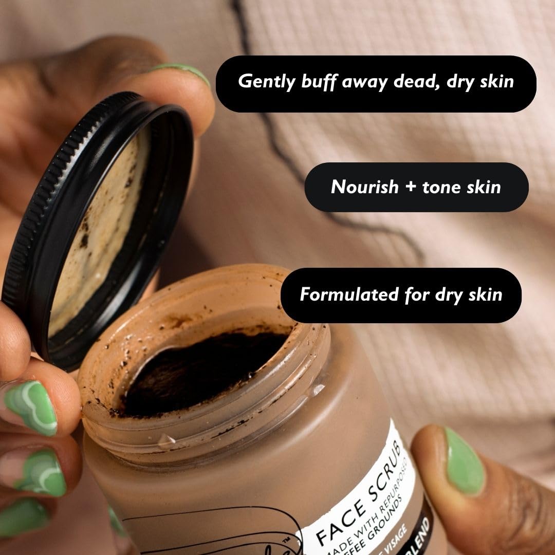 UpCircle Coffee Face Scrub - Citrus Blend For Normal + Dry Skin 3.5oz- Shea Butter, Coconut +