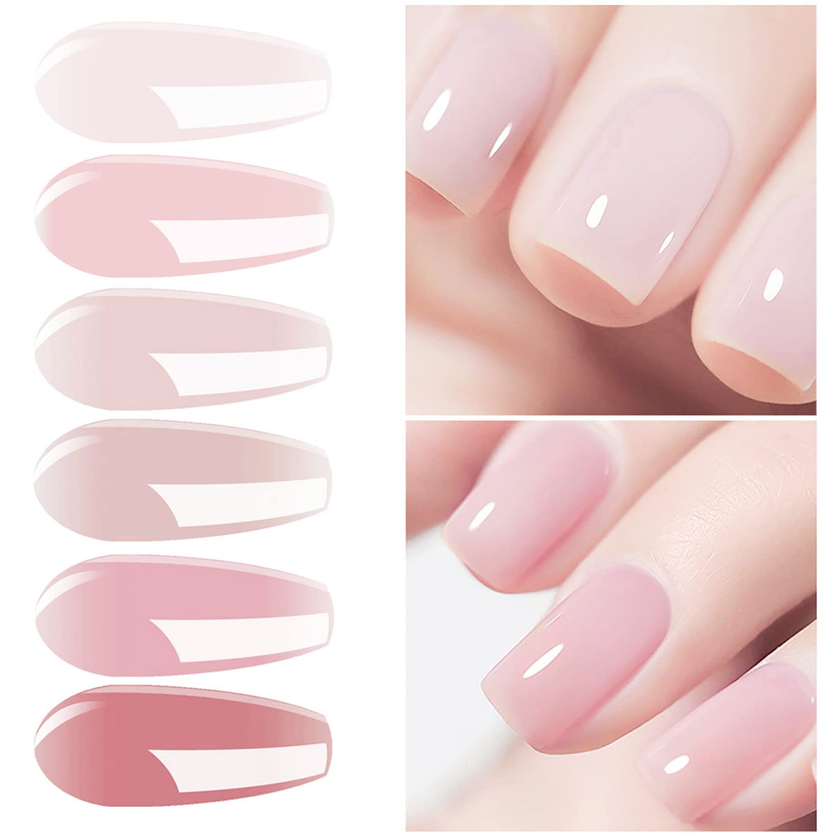 Vishine Gel Nail Polish Kit UV Light, 36W UV LED Nail Dryer Lamp, 6 Sheer Milky Pink Jelly