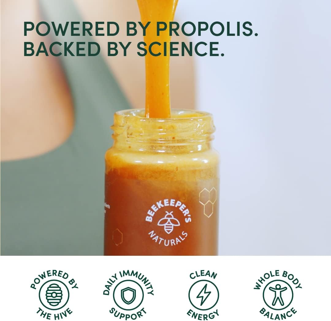 Superfood Honey by Beekeeper's Naturals - Bee Pollen, Royal Jelly, Propolis, Honey - Natural