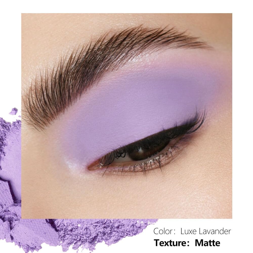 Matte Eyeshadow Single Pan Soft Pastel Purple, Blendable Natural Matte Finish, Highly Pigmented