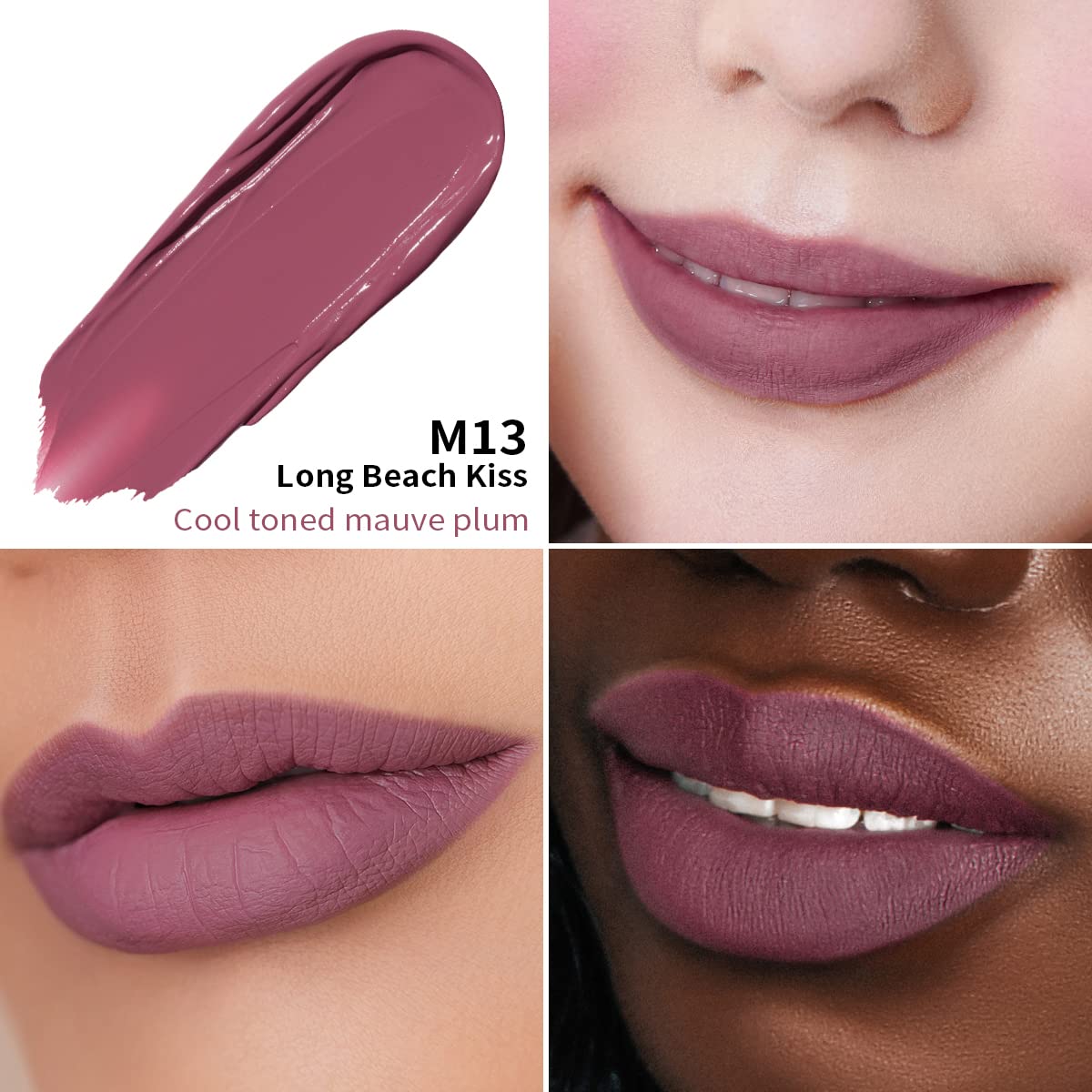 Oulac Matte Liquid Lipstick Mauve Pink Lip Gloss for Women, Long Lasting Lipstick Waterproof, No