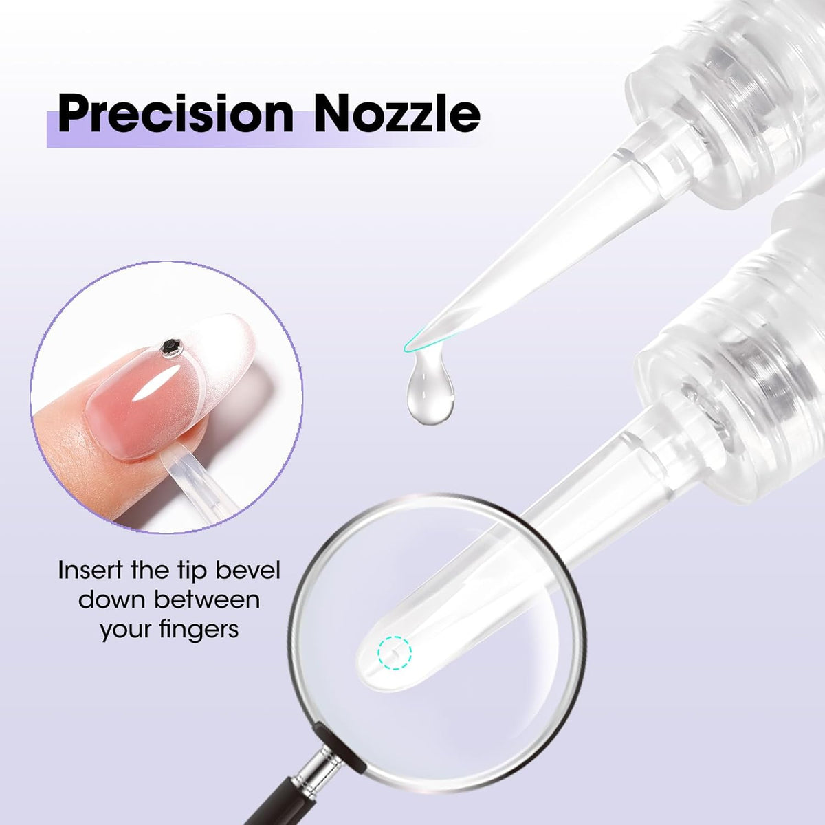 Gellen Nail Glue Remover, 2 Pcs Upgraded Glue Remover Pen for Press on Nails, Non Acetone Press on