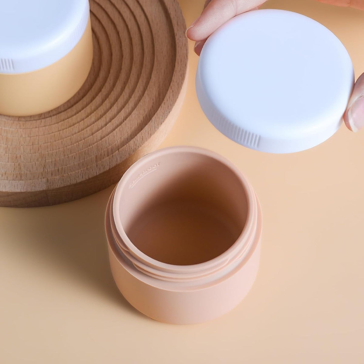 Travel Containers for Toiletries, Silicone Cream Jars BPA-Free, Leak-proof 3oz Travel Size