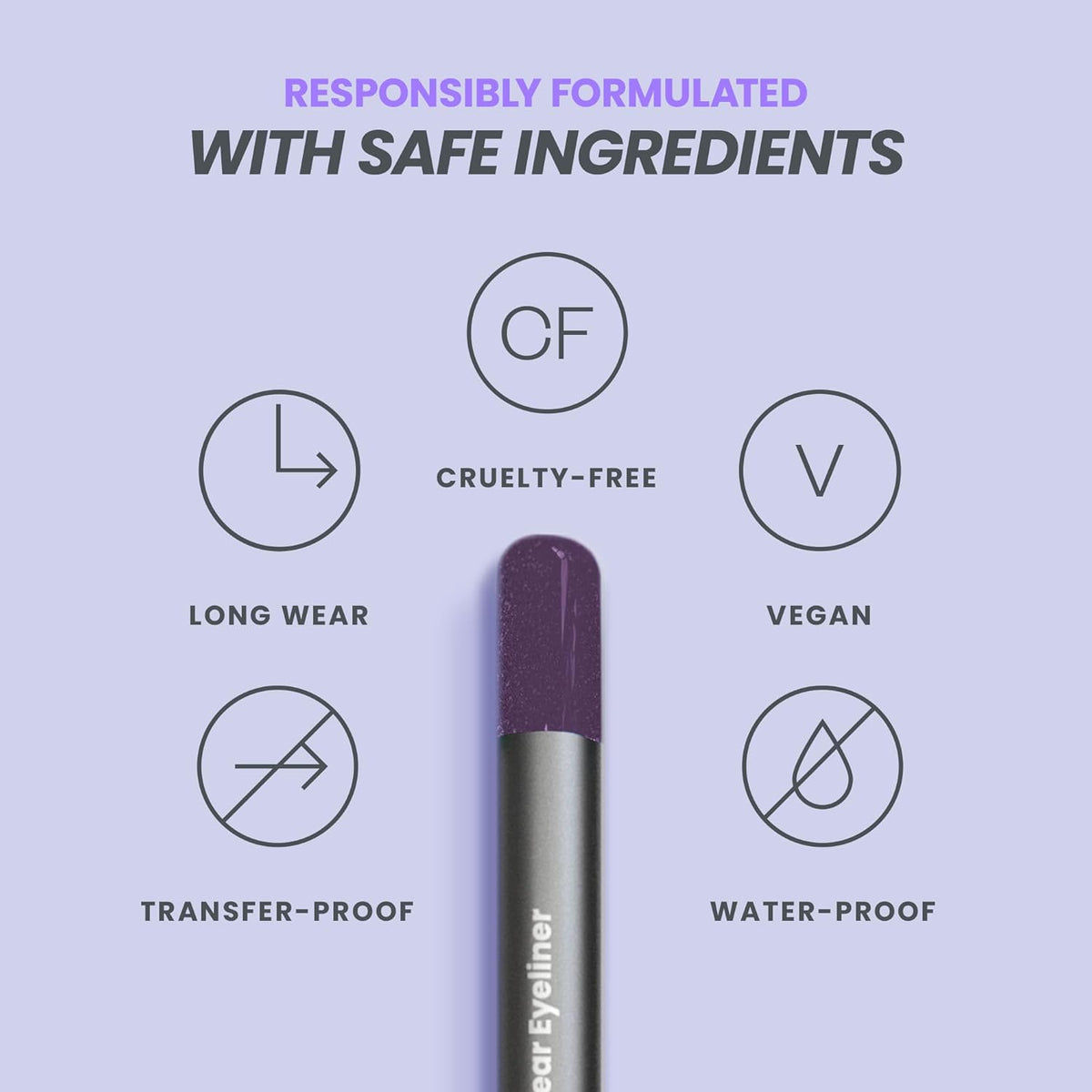 Wonderskin Eyeliner Pencil, 1440 Longwear Deep Purple Eyeliner Pencil - Waterproof, Sharpenable &