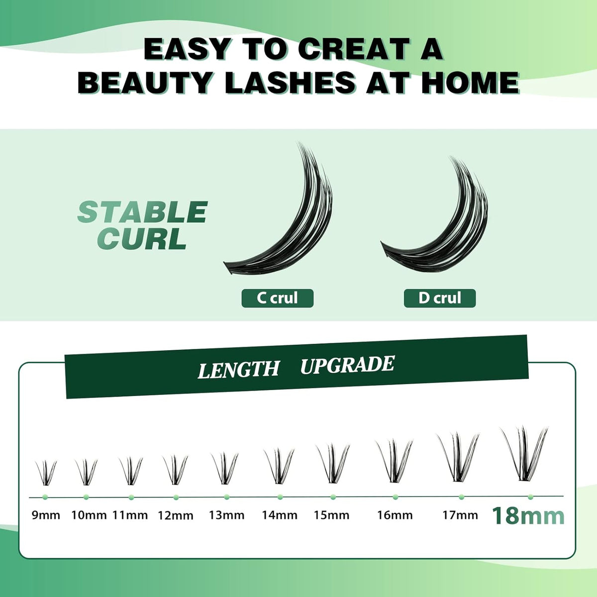 Lash Clusters 300pcs Eyelash Clusters 30D+40D+50D 0.07D Curl 10-18MIX DIY Eyelash Extension KEYYOU