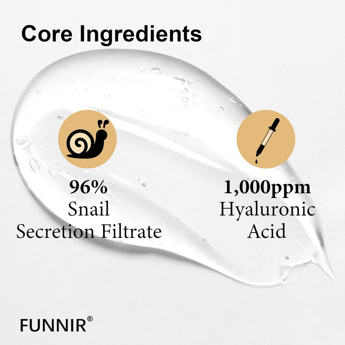 Snail Mucin 96% Essence 100ml, Hydrating Serum for Face with Snail Secretion Filtrate for Dull