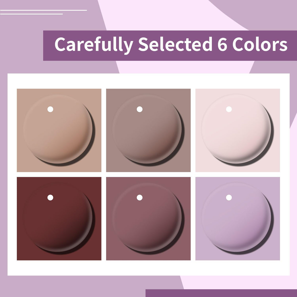 10ml Nude Pink Nail Polish Set 6 Colors Brown Red Purple All Seasons Neutral Color Quick Dry Nail