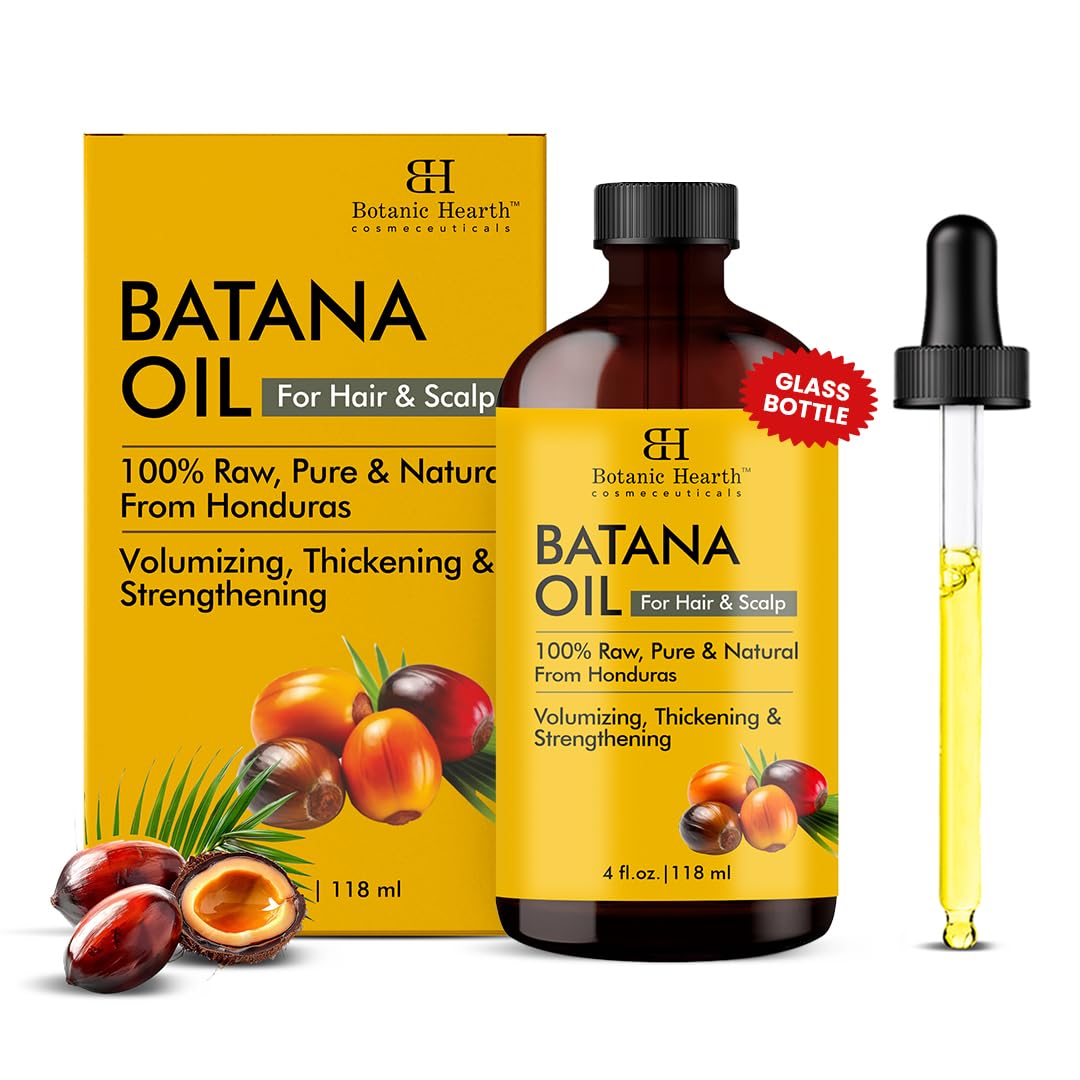 Botanic Hearth 100% Pure Batana Oil for Hair Growth- Weightless(Glass bottle 4 fl oz) from