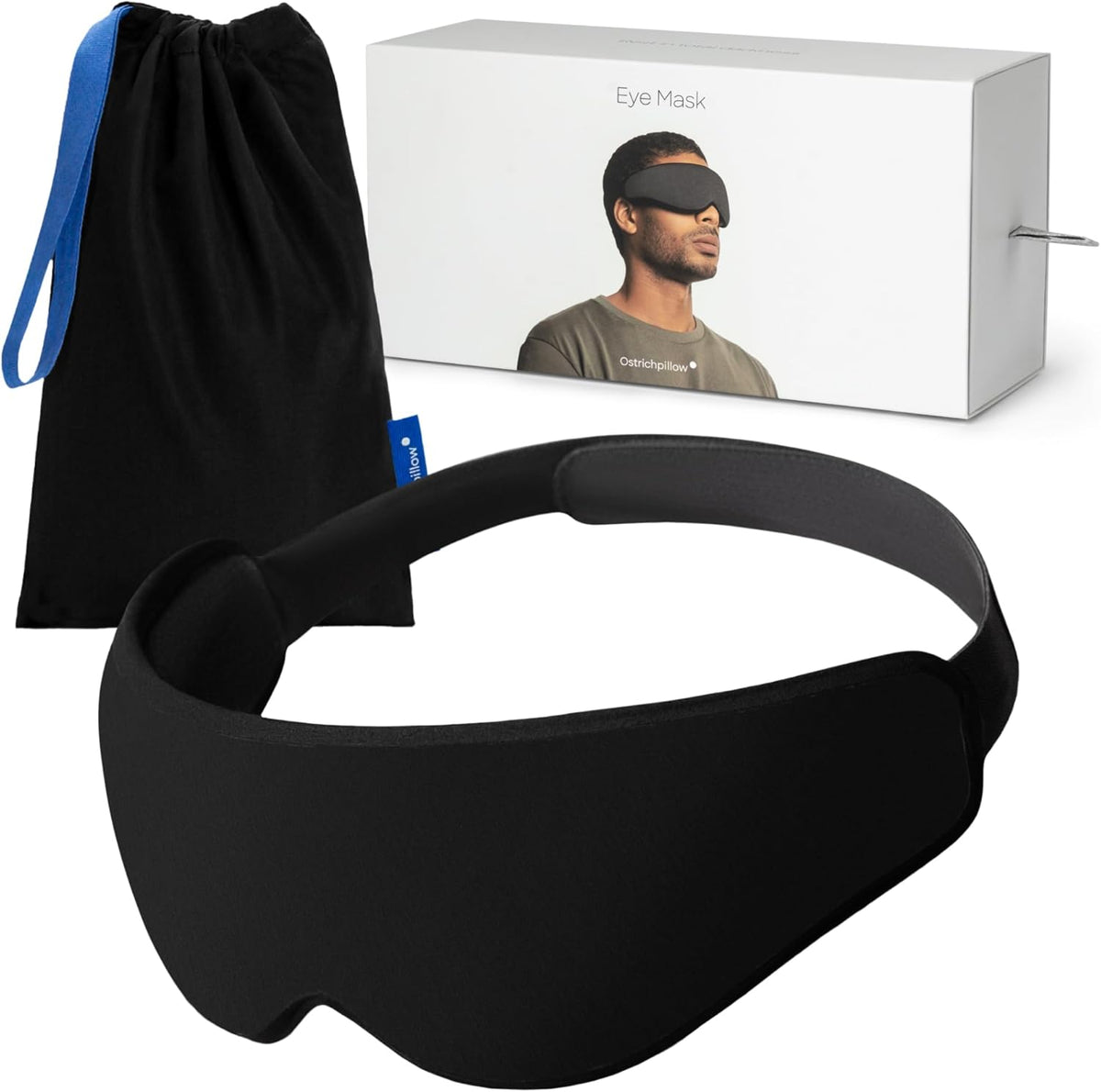 Ostrichpillow Eye Mask, Sleep Mask for Men Women 100% Blackout, No Pressure On Eyes, Soft &