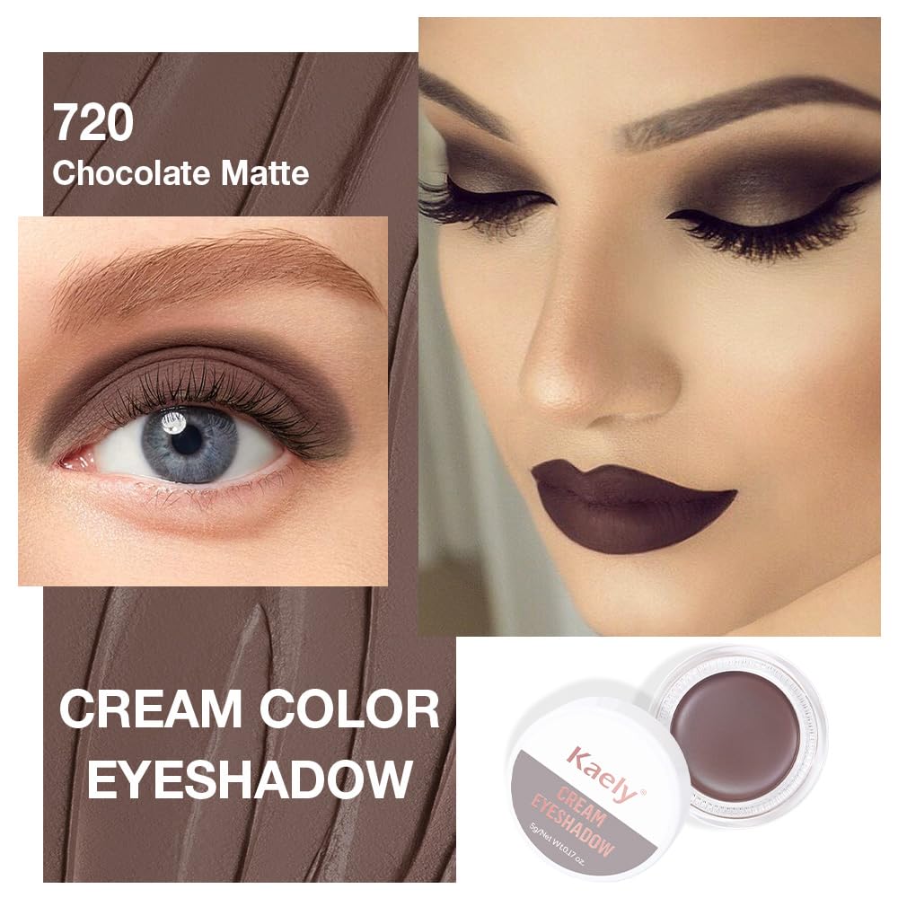 Single Cream Chocolate Matte Eyeshadow Palette Makeup, Natural Single Mini Instant Holographic