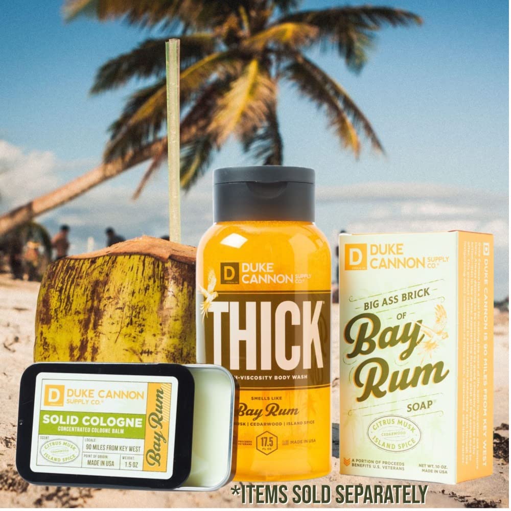 Duke Cannon Supply Co. Solid Cologne for Men Bay Rum (Citrus Musk, Cedarwood, Island Spice)