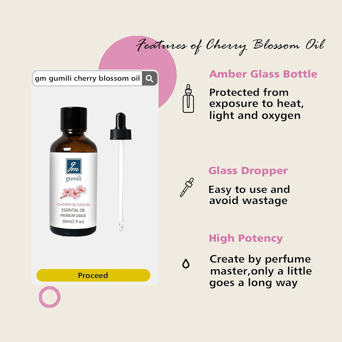 Cherry Blossom Essential Oil, Home Fragrance Oil, Scent Oils for Candle Making, Soap, Dryer Balls