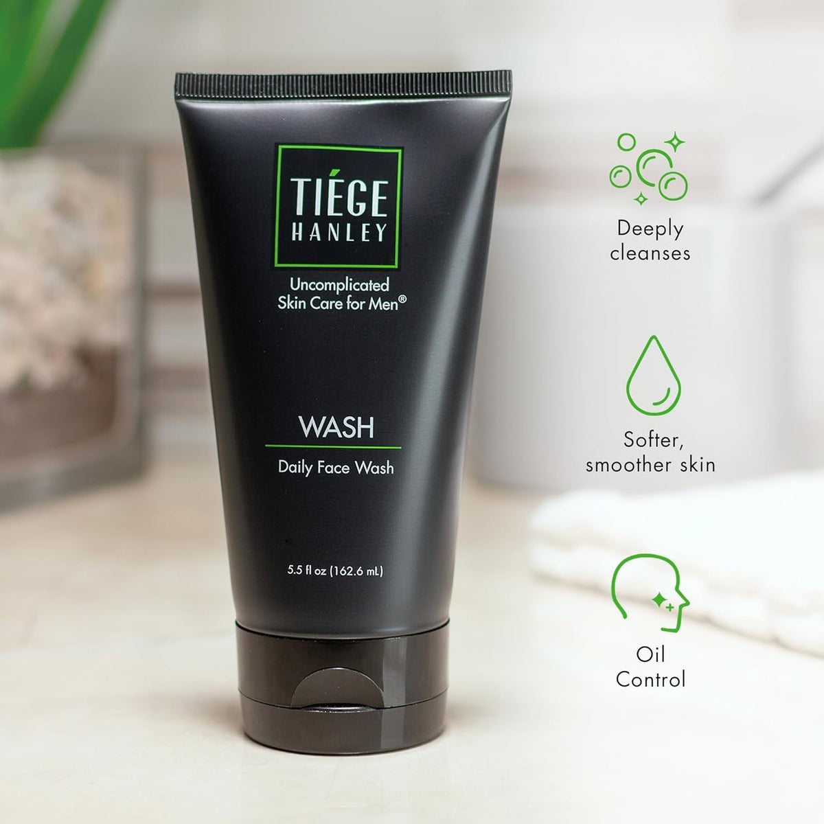 Tiege Hanley Daily Mens Face Wash, 5.5 Oz - Gentle Fragrance-Free Face Cleanser for Men