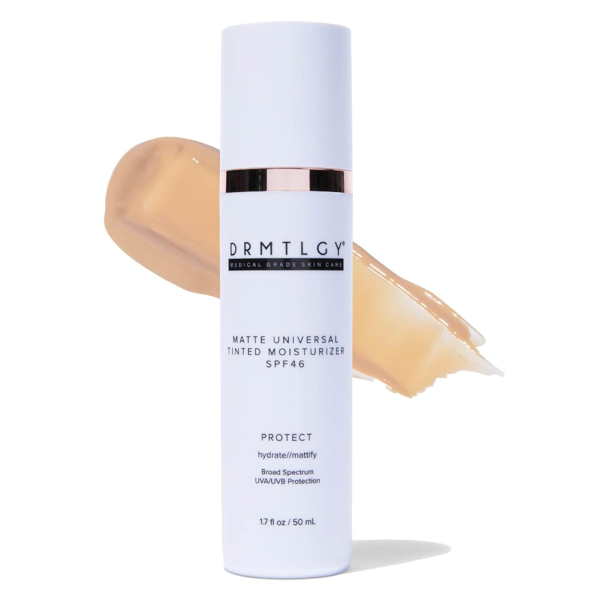 DRMTLGY Matte Tinted Moisturizer SPF 46 – Anti-Aging Face Sunscreen & Lightweight Makeup with Broad