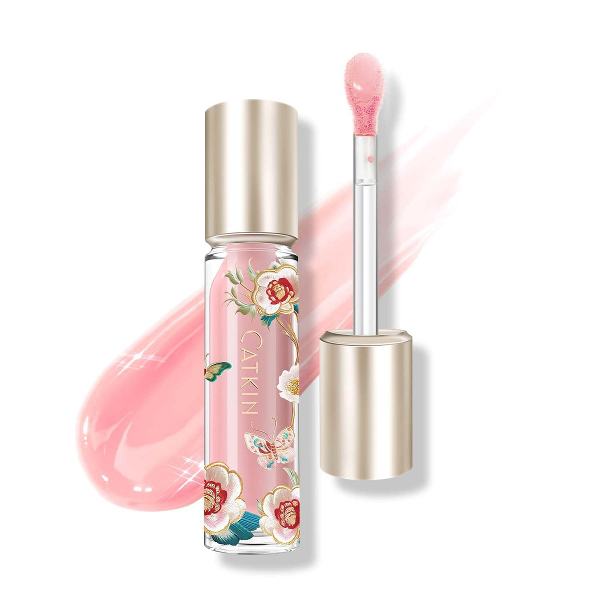Catkin Lip Plumper Gloss, Tinted Lip Serum with Hyaluronic Acid & Jojoba Oil, Non-sticky Volumizing