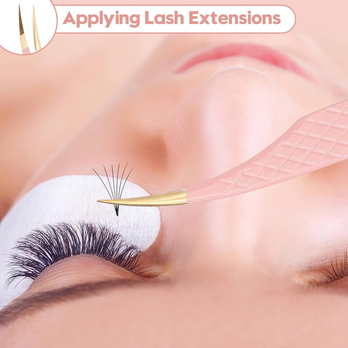 Ms.Queen Dolphin Tweezers for Eyelash Extensions,Professional Fiber Tip Curved Isolation Lash