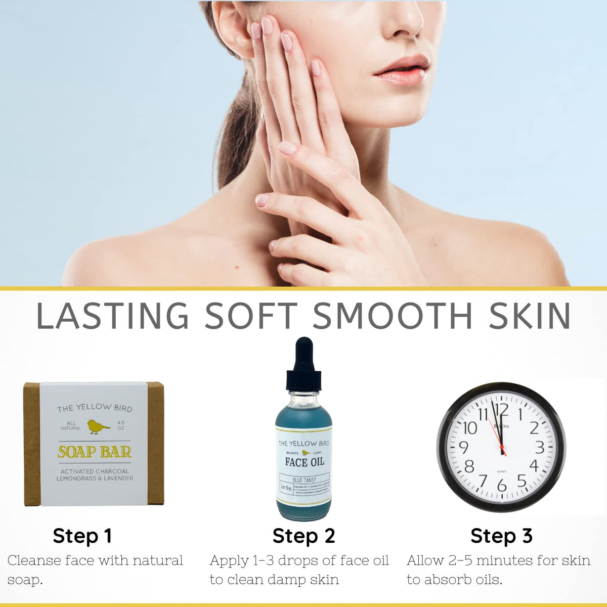Yellow Bird Balancing Blue Tansy Face Oil 2 oz / 59 ml – Skin Glowing Serum. Collagen Support.