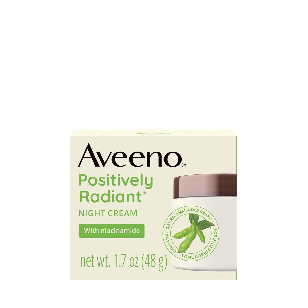 Aveeno Positively Radiant Moisturizing Face & Neck Night Cream with Tone Correcting Soy &