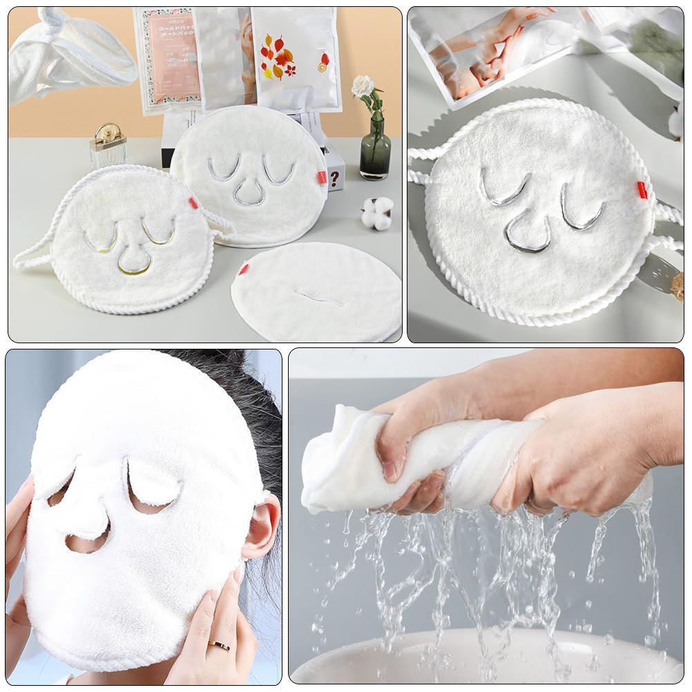 Beaupretty 2pcs Face Towel Mask Facial Steamer Towel Coral Fleece Moisturizing Warmers Hot Cold