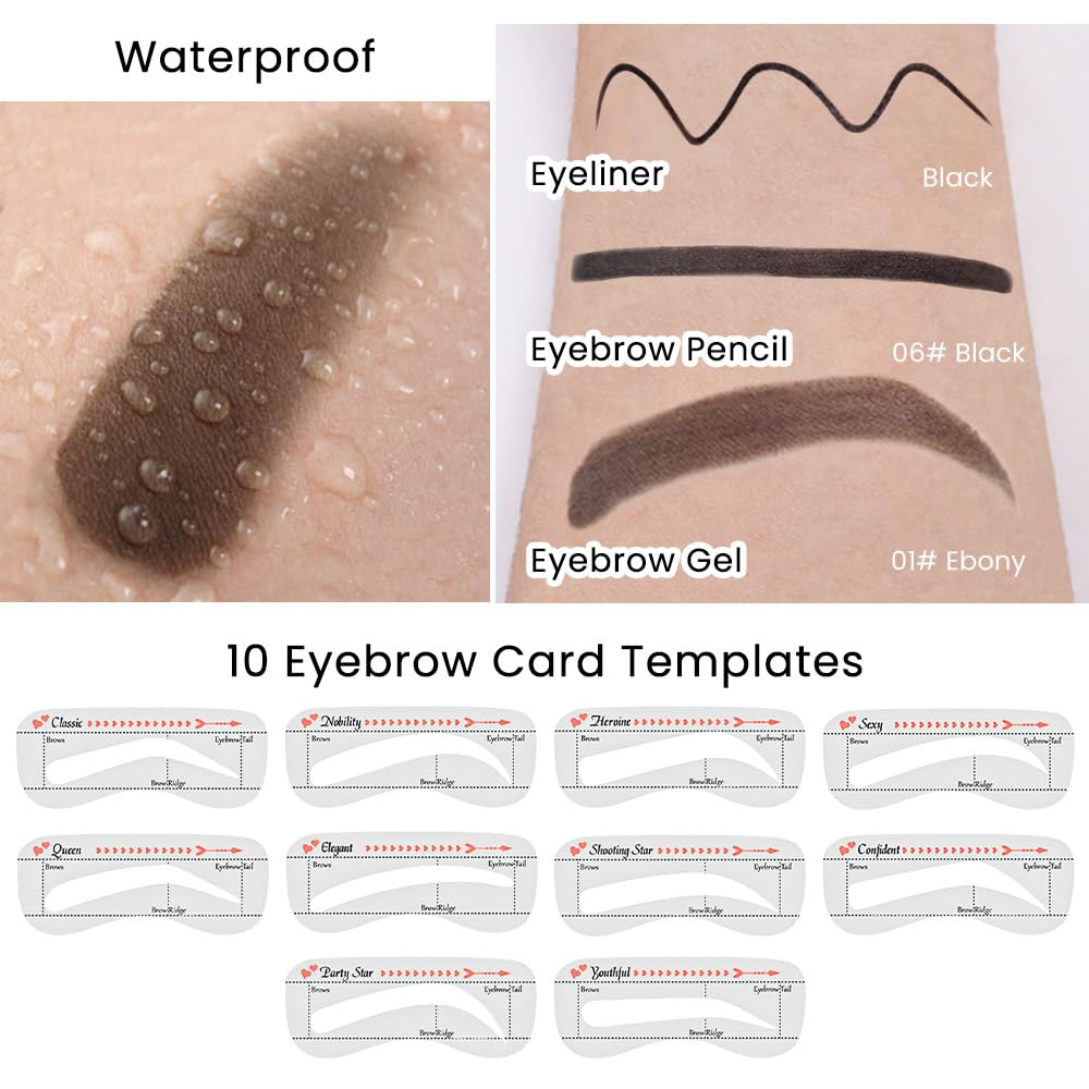 evpct Eyebrow Stencils Kit for Women Shaping, Eyebrow Shaper Makeup Kit, Eye Brow Stencil Shaper