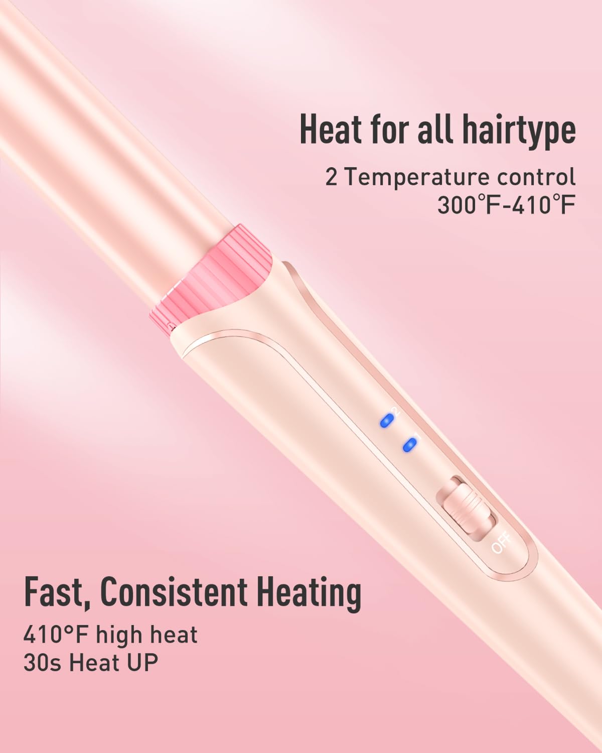 Waver Curling Iron Wand - BESTOPE PRO 5 in 1 Curling Wand Set with 3 Barrel Hair Crimper for Women