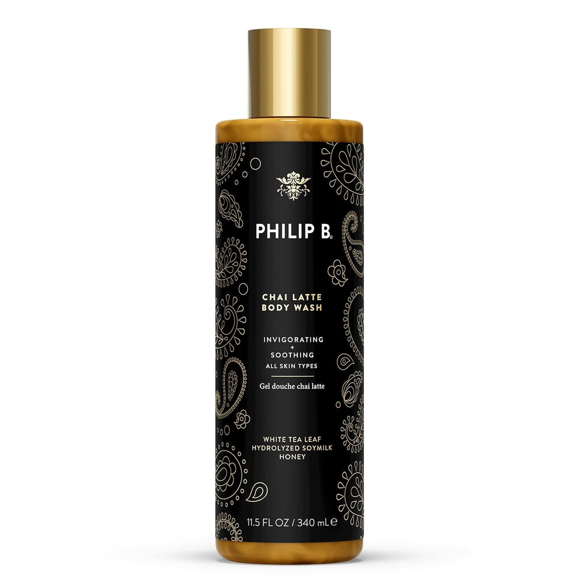 PHILIP B Chai Latte Body Wash 11.5 Fl Oz (340mL) - Invigorating + Soothing, Formulated with White