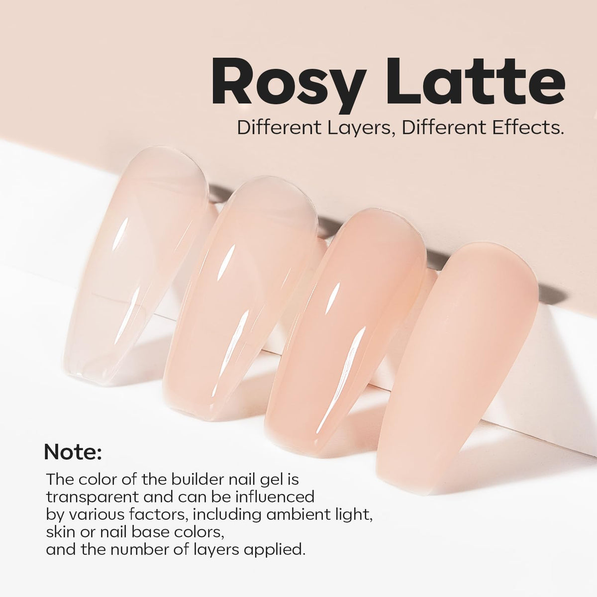 modelones 8-in-One Builder Nail Gel, Neutral Nude Builder for Thickening, LED Lamp Cured Hard