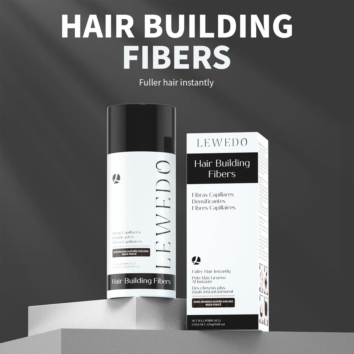 Hair Building Fibers - Instant Volume for Thinning Hair, Natural Appearance with Electrostatic