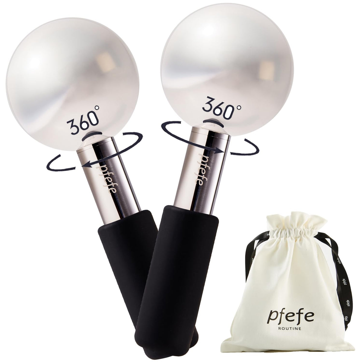 360 Rotating Ice Globes for Face & Eyes, Unbreakable Stainless Steel Cryo Sticks for Beauty