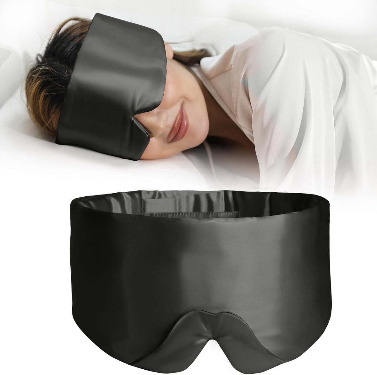 ZIMASILK 100% 22 Momme Mulberry Silk Sleep Mask - Full Silk Filled, Ultra-Soft & Breathable