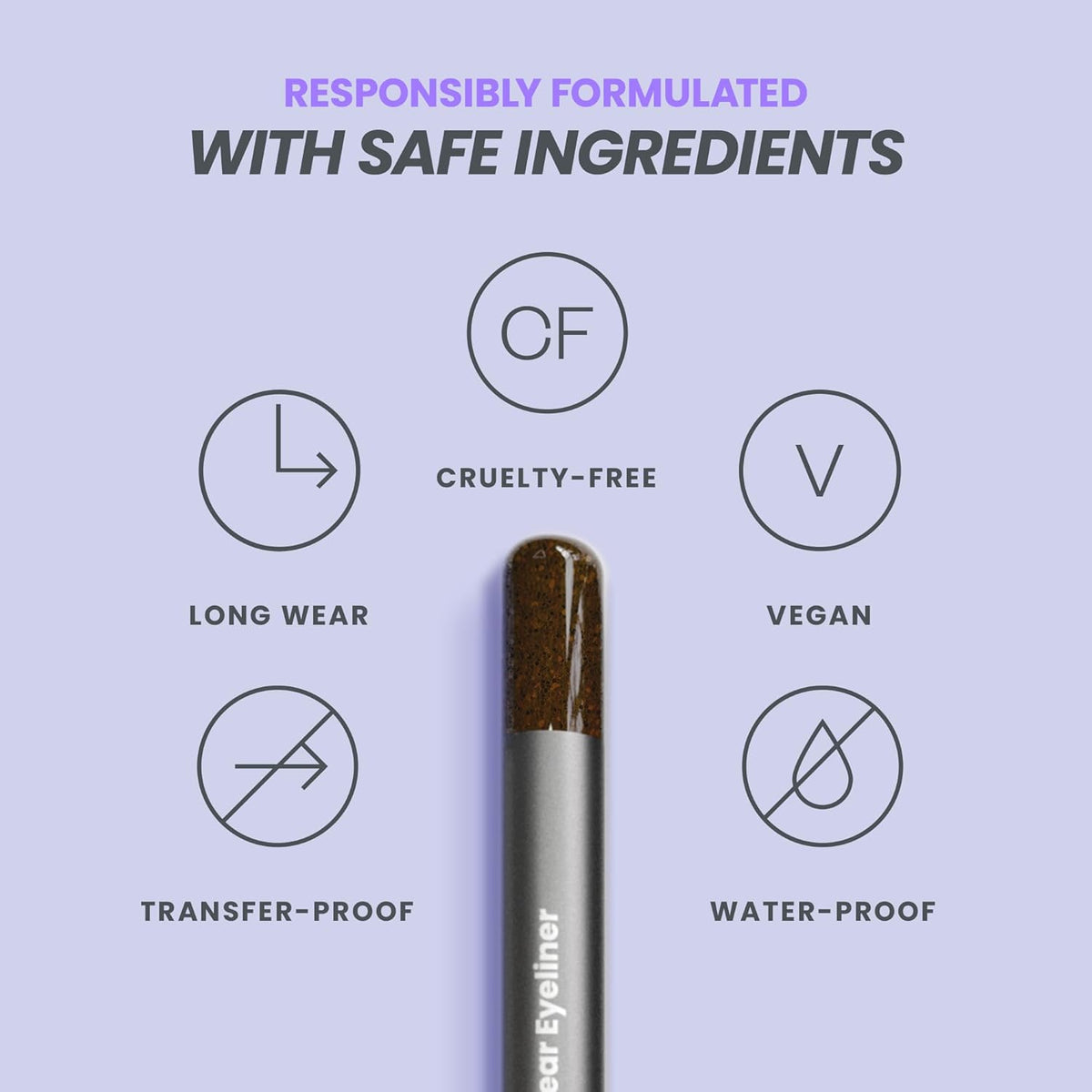 Wonderskin Eyeliner Pencil, 1440 Longwear Brown Glitter Eyeliner Pencil - Waterproof, Sharpenable &