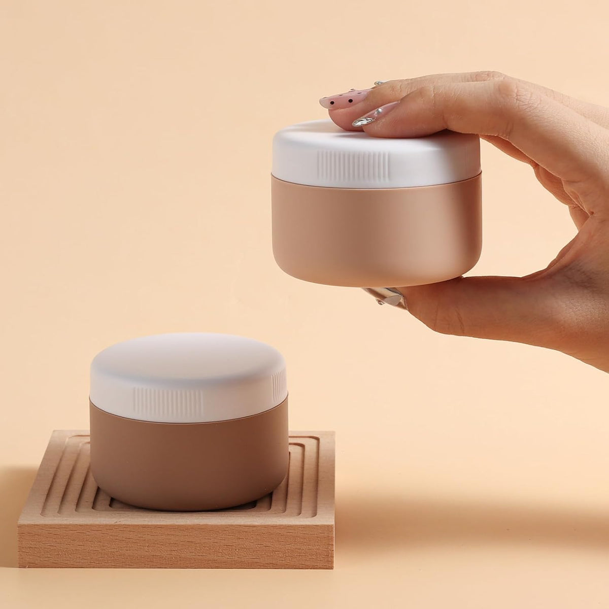 Travel Containers for Toiletries, Silicone Cream Jars BPA-Free, Leak-proof 2oz Travel Size