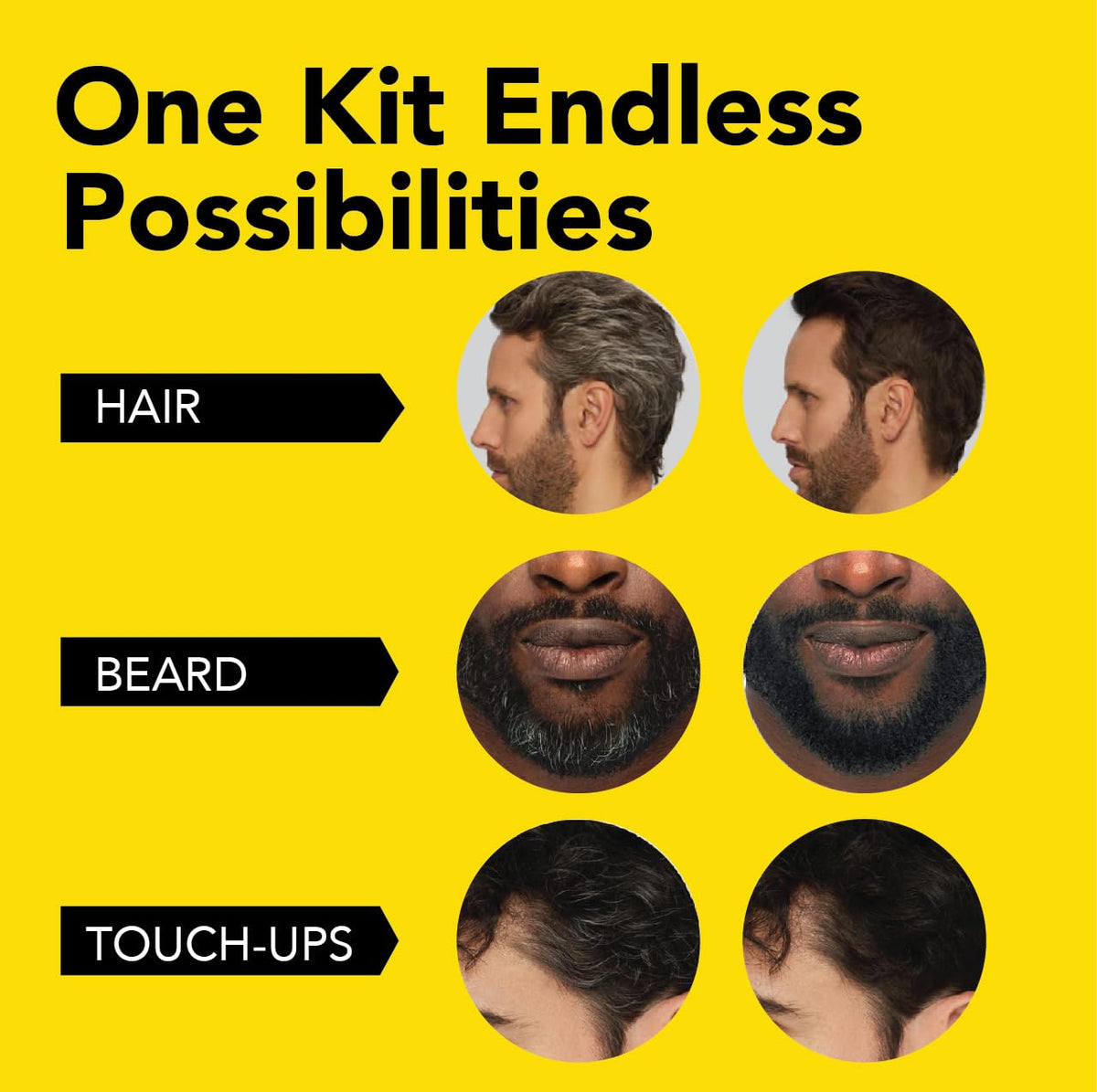 Cleverman Hair & Beard Dye Kit for Men, All-in-One Reusable Mens Hair Color, Natural Gray Coverage