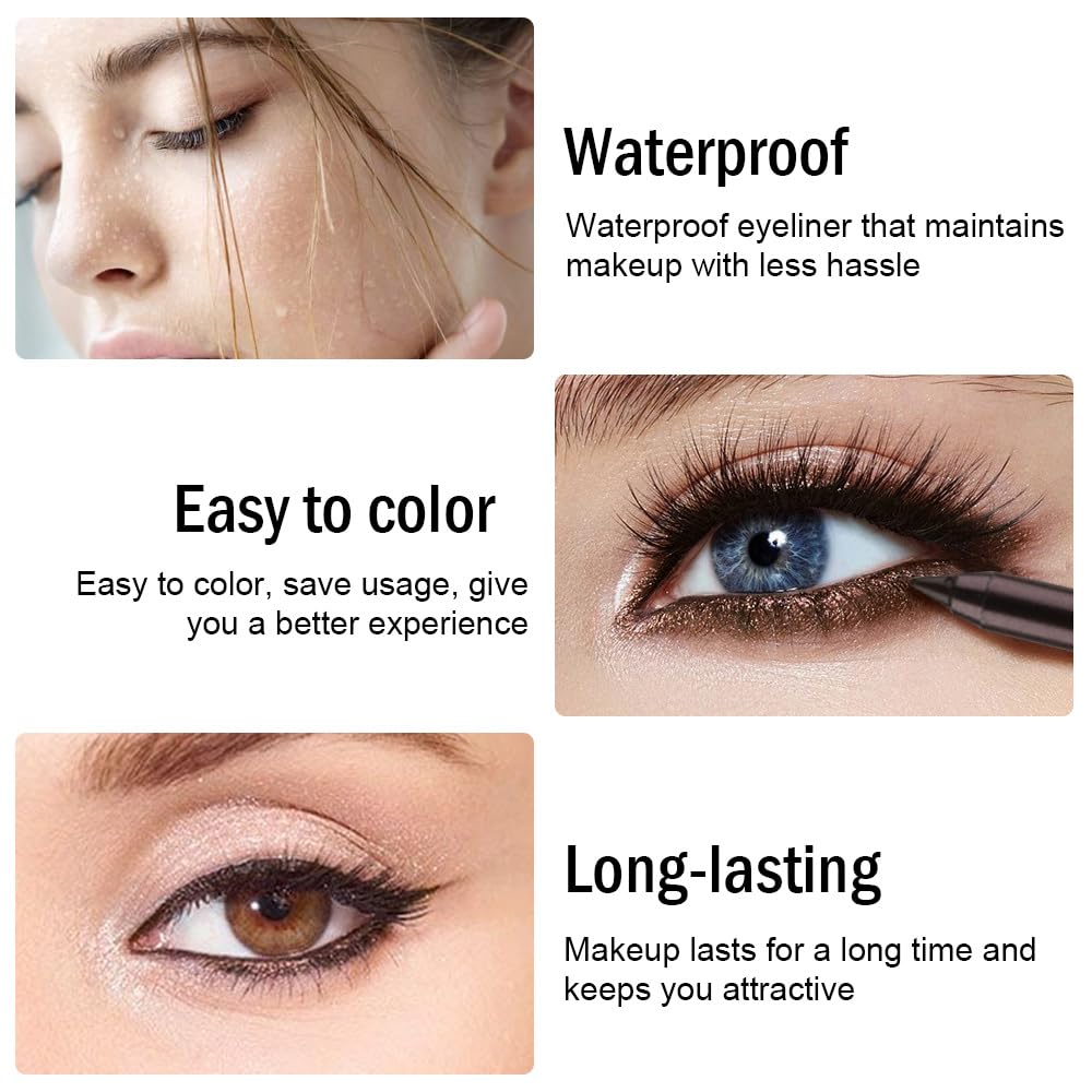 Kaely Gel Eyeliner Pencil for Women, Brown Eye Liner Waterproof Smudge Proof with Sharpener